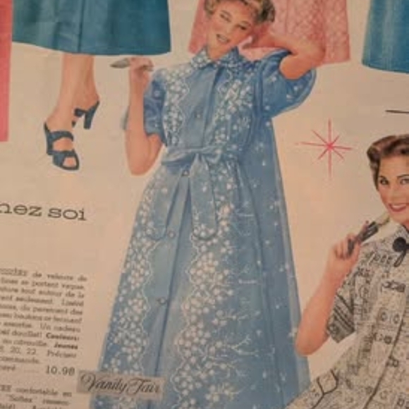 1950 Blue Women's Satin Robe - Picture 10 of 10